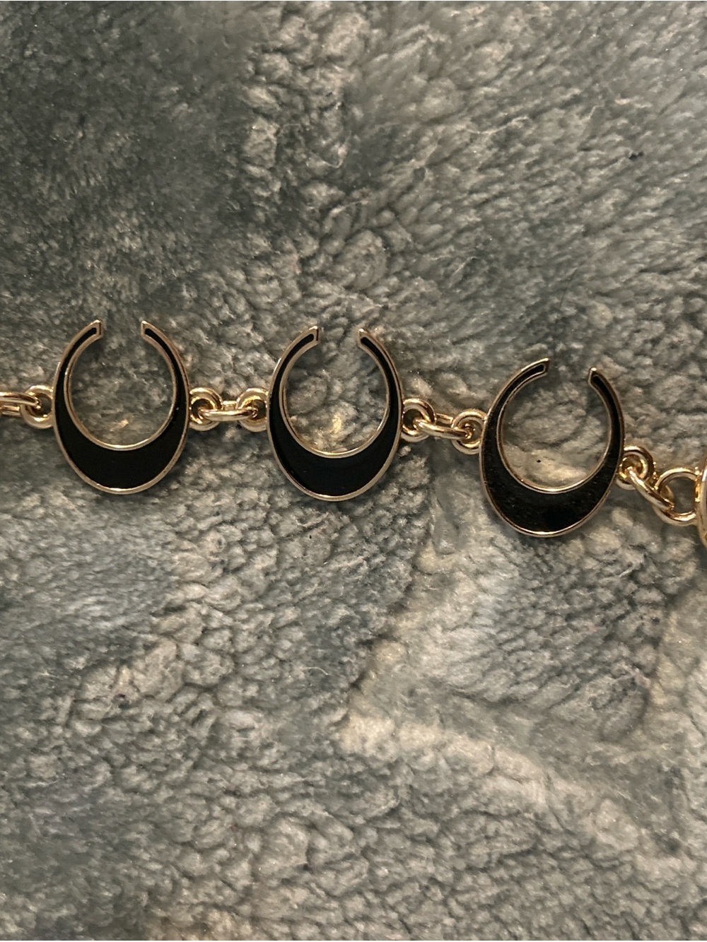 Gold and Black Crescent Charm coach - Women Jewelry